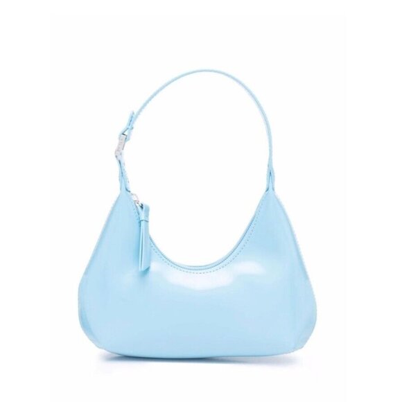 BY FAR Baby Amber Semi Patent Leather Bag Lagoon Blue